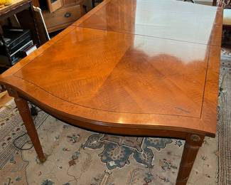 Baker Furniture Neoclassical Burl Wood Dining Table