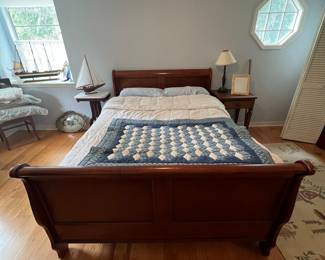 Sleigh Bed Frame with Simmons Beautyrest Mattress