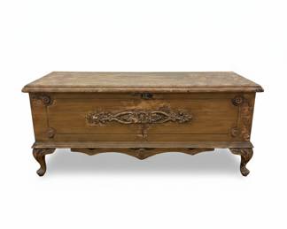 Vintage Lane Cedar Hope Chest / Blanket Chest with Carved Front