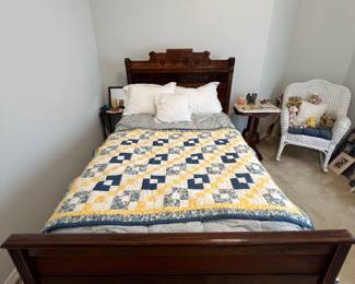 Vintage Wooden Bed Frame with Original Mattress