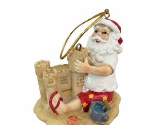 Beach Santa Ornament