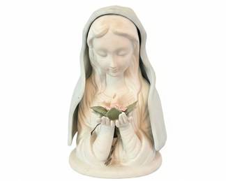 Vintage Madonna Holding Rose Night Light Lamp