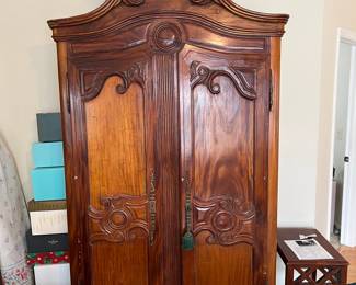 Antique Louis XV Carved Walnut Armoire