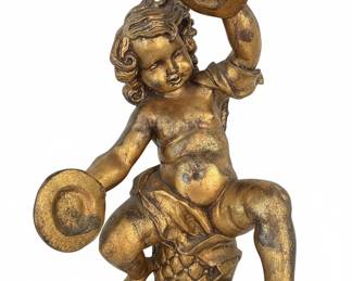 French Gilt Bronze Cherub Figure