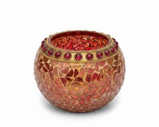 Mosaic Glass Candle Holder