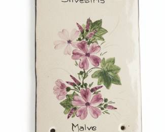 Pezzetta Buia Ceramic Plaque - Malva Sylvestris
