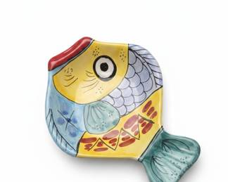 VIETRI "Desuir" Hand-Painted Ceramic Fish Serving Dish, Made in Italy