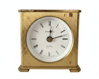 Tiffany & Co. "Portfolio" Brass Desk Clock