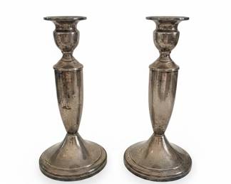 Sterling Silver Weighted Candlesticks (Pair)