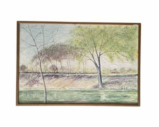 Landscape Painting with Cracked Varnish