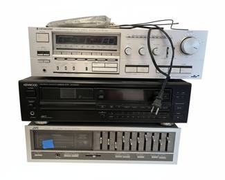 Kenwood KR-850 Stereo Receiver, DP-M8840 CD Player, and JVC SEA-60 Equalizer