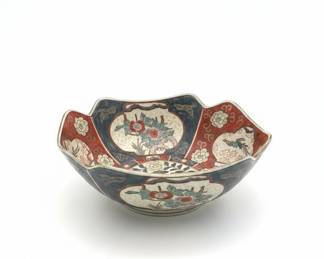 Large Imari Porcelain Charger Plate with Bird and Floral Motifs