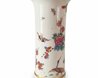 Vintage Chinoiserie Vase with Birds and Flowers