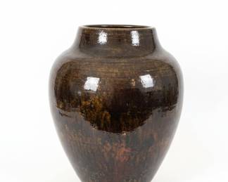 Metallic Glazed Ceramic Vase