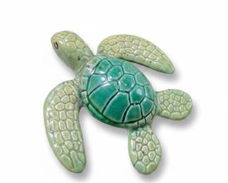 Ben Diller Hand-Painted Ceramic Sea Turtle Figurine