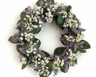 Artificial Lavender and White Floral Wreath