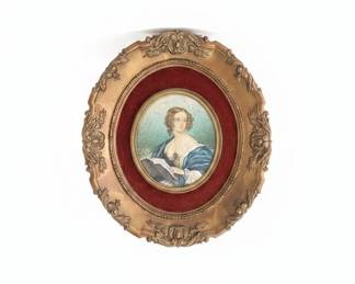 Ornate Gilt Frame with Miniature Portrait