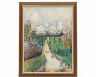 Parisian Landscape Painting by Jas. Diaz
