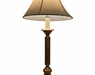 Vintage Fluted Column Table Lamp - Brass Finish