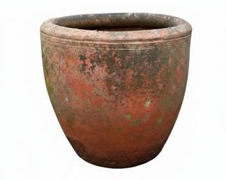 Large Terracotta Pot with Mossy Patina