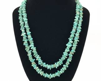 Turquoise Nugget Sterling Silver Clasp Necklace