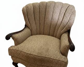 Vintage Scalloped Back Accent Chair