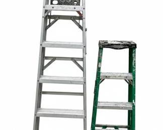 Grip-Rite Ladders Aluminum Extension Ladder and Werner Green Step Ladder