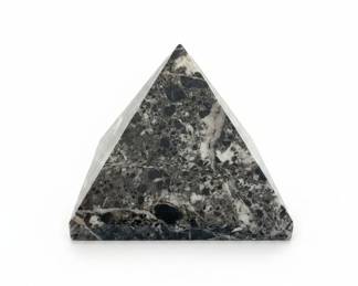 Zebra Marble Pyramid Paperweight