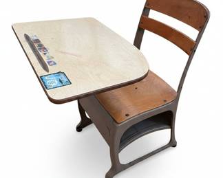 Vintage American Seating Company Envoy School Desk and Chair