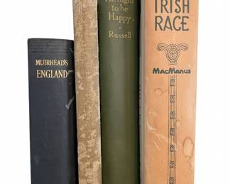 Collection of Four Vintage Books: Muirhead's England, The Right to be Happy, Story of the Irish Race, and an unidentifiable text