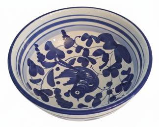 Italian Ceramic Bowl with Arabesco Bird Motif