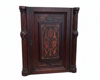 Victorian Ebonized Wood and Gilt Inlay Cabinet Door Panel