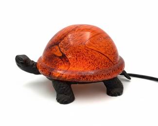 Amber Glass Turtle Lamp