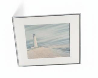 Lighthouse Seascape Watercolor by H. Connells