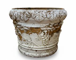 Vintage Carved Grapevine Planter Pot