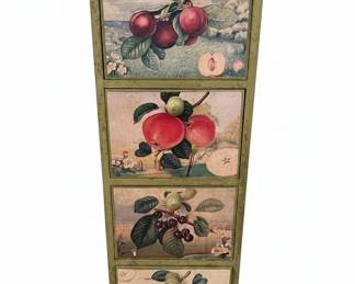 Decorative Fruit Motif Tiered Chest