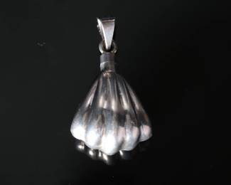 Vintage Taxco Mexican Sterling Silver Fluted Perfume Bottle Pendant
