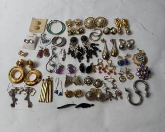 Large Assortment costume Earrings Lot (Approx. 35 Pcs) - Vintage Style