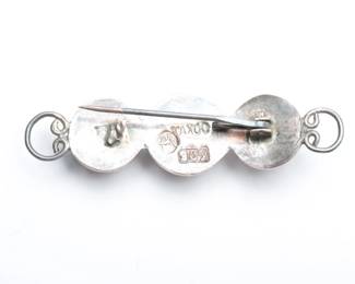 Vintage Mexican Taxco Sterling Silver Puffy Brooch Pin - Signed PA, 902