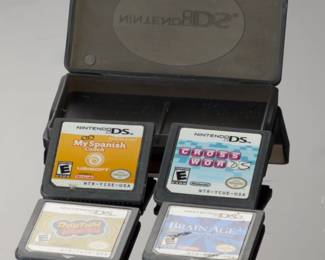 Nintendo DS Games Lot (4): Rhythm Heaven, Brain Age 2, My Spanish Coach, Crosswords