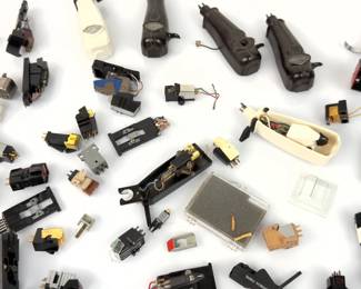 Vintage Turntable Phono Cartridges Headshells Parts Lot - Shure, Denon, Sony, Garrard