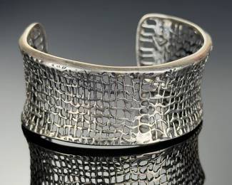 Sterling Silver Mesh Cuff Bracelet Silpada 925 Modernist Wide