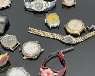 Vintage Wristwatch Lot for Parts/Repair: Military, Gucci, Seiko, Casio, Swatch, Snoopy