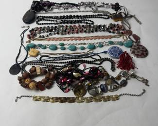 Large Lot of 20 Diverse Costume Necklaces - Beaded, Pendant, Chain Styles