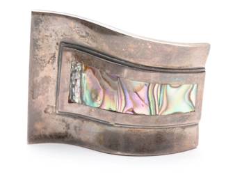 Vtg Taxco Mexican Sterling Silver Abalone Brooch Pin - Exquisite Craftsmanship