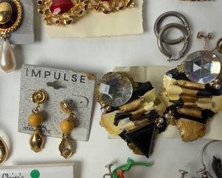 Lot 36 Assorted Costume Earrings, Vintage & Modern Styles, Mixed Metals