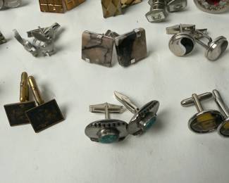 Vintage Costume Cufflinks Lot (15 Pairs) Men's Fashion Jewelry Collection