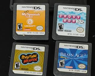 Nintendo DS Games Lot (4): Rhythm Heaven, Brain Age 2, My Spanish Coach, Crosswords