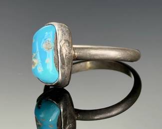 Vintage Southwest Turquoise Ring Size 7 Unmarked Estate Jewelry