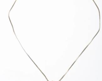 SUE CHM Sterling Silver White Buffalo Style Stone Pendant Necklace 23in